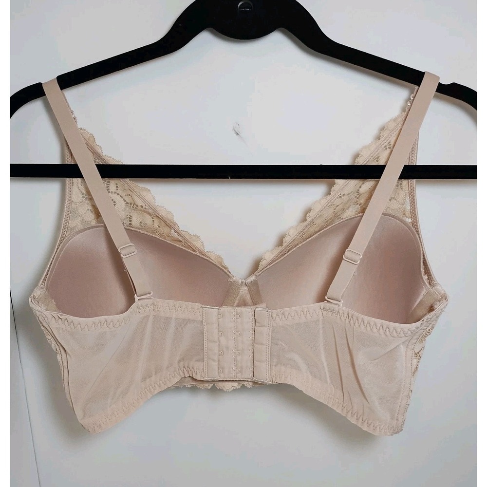 Maidenform 36D Pure Comfort Floral Lace  Lined Wireless Bra Nude DM1188‎ - Picture 2 of 5
